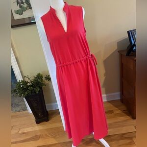 Anne Klein Sleeveless Pink Midi Dress with Pockets